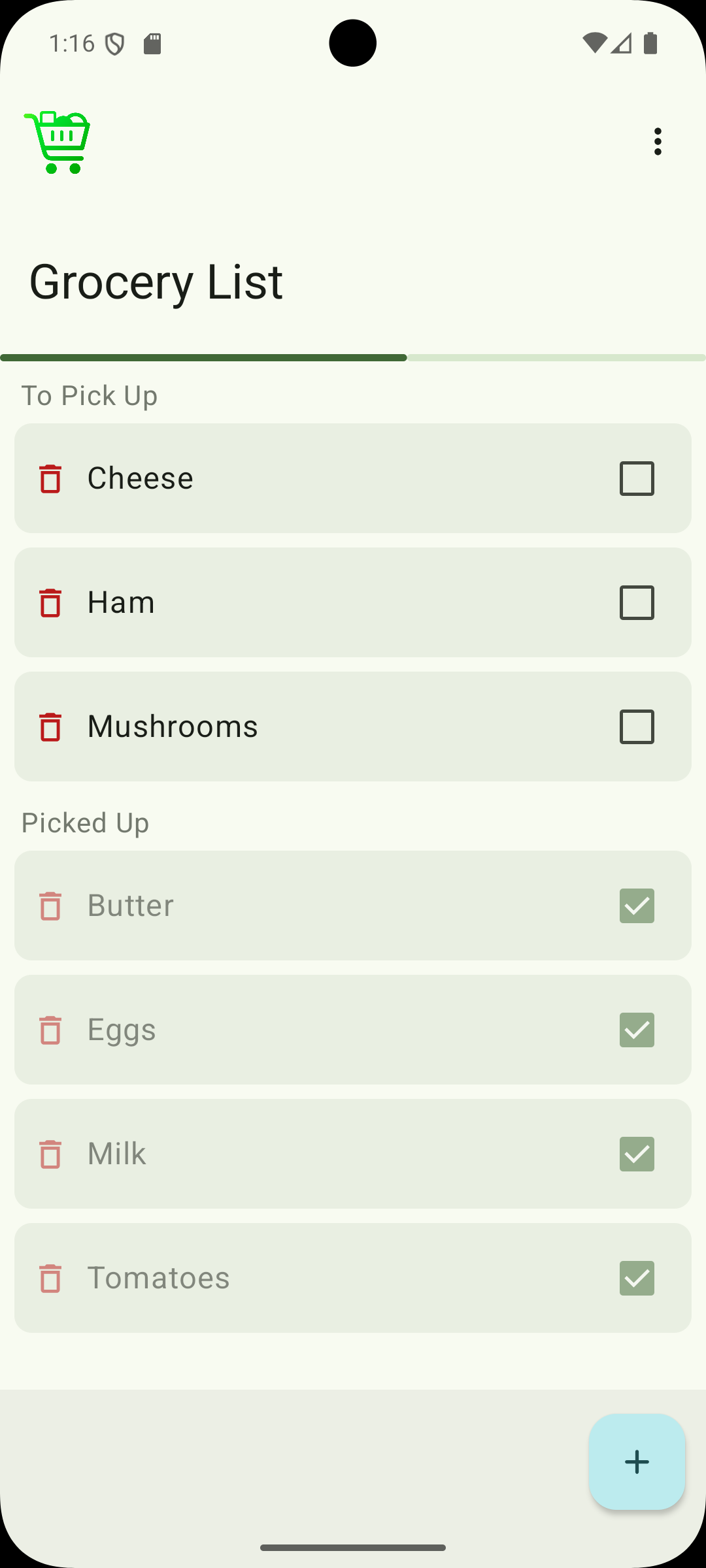 [App screenshot in light mode]
